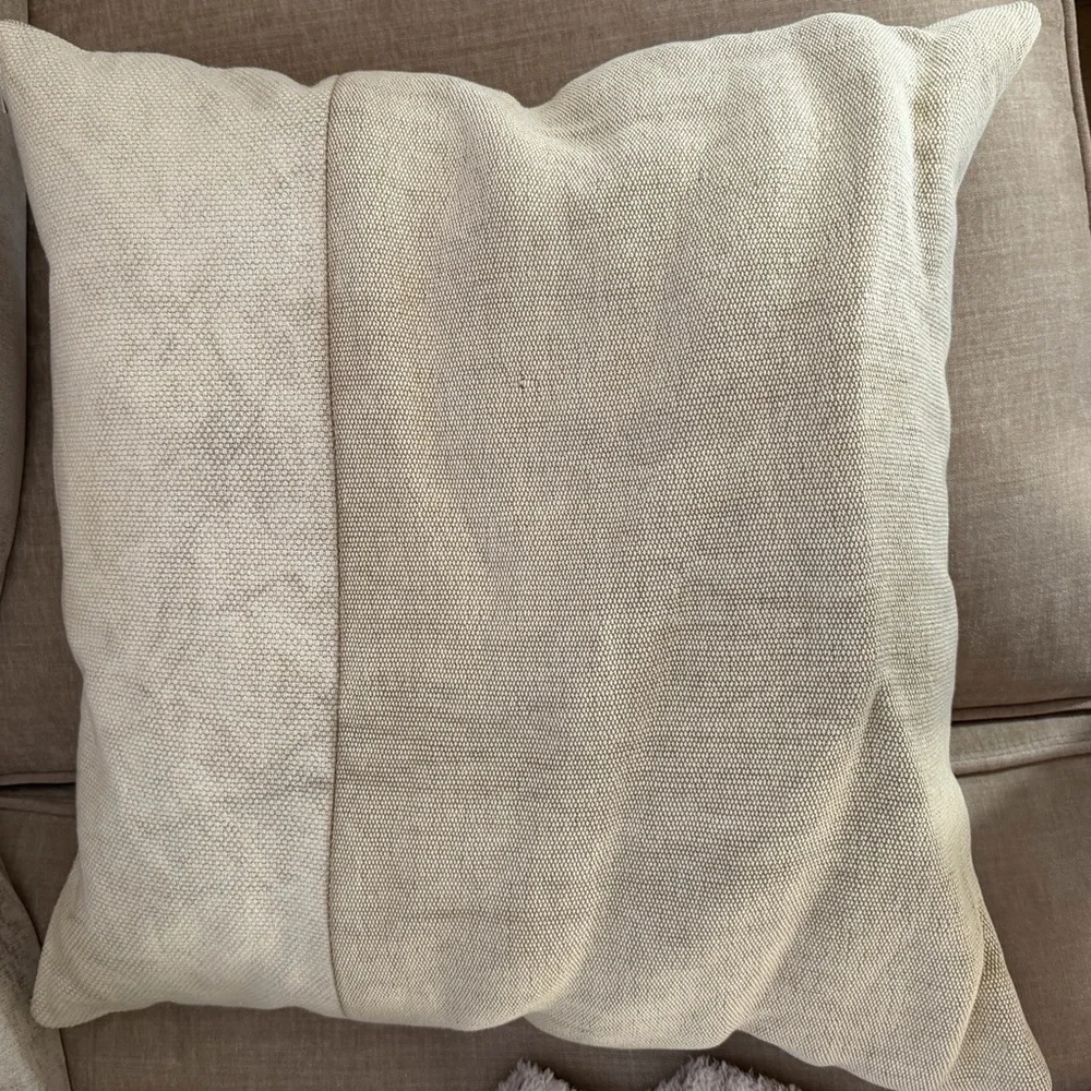 West Elm Two-Tone Accent Pillow Cover in Cream & Tan